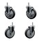 Service Caster 5'' Thermo Rubber Wheel Swivel 7/16'' Grip Ring Stem Caster Set 2 Brake, 4PK SCC-GR20S514-TPRB-TLB-716138-2-S-2 - alternate 1